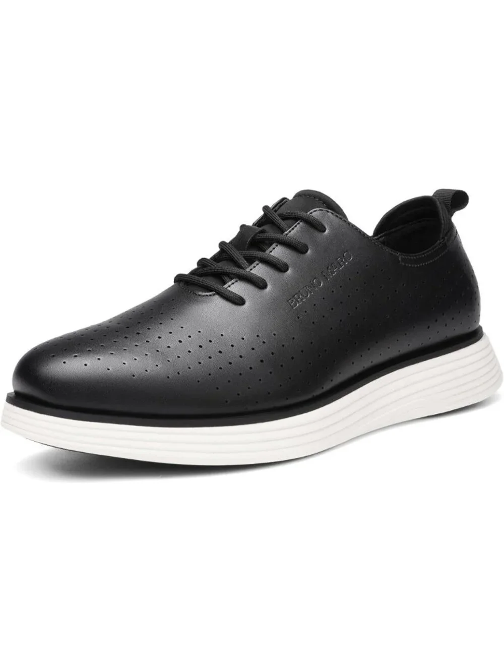 Bruno Marc Men's Black White Polyurethane Classic Casual Vibrant Fashion Sneaker
